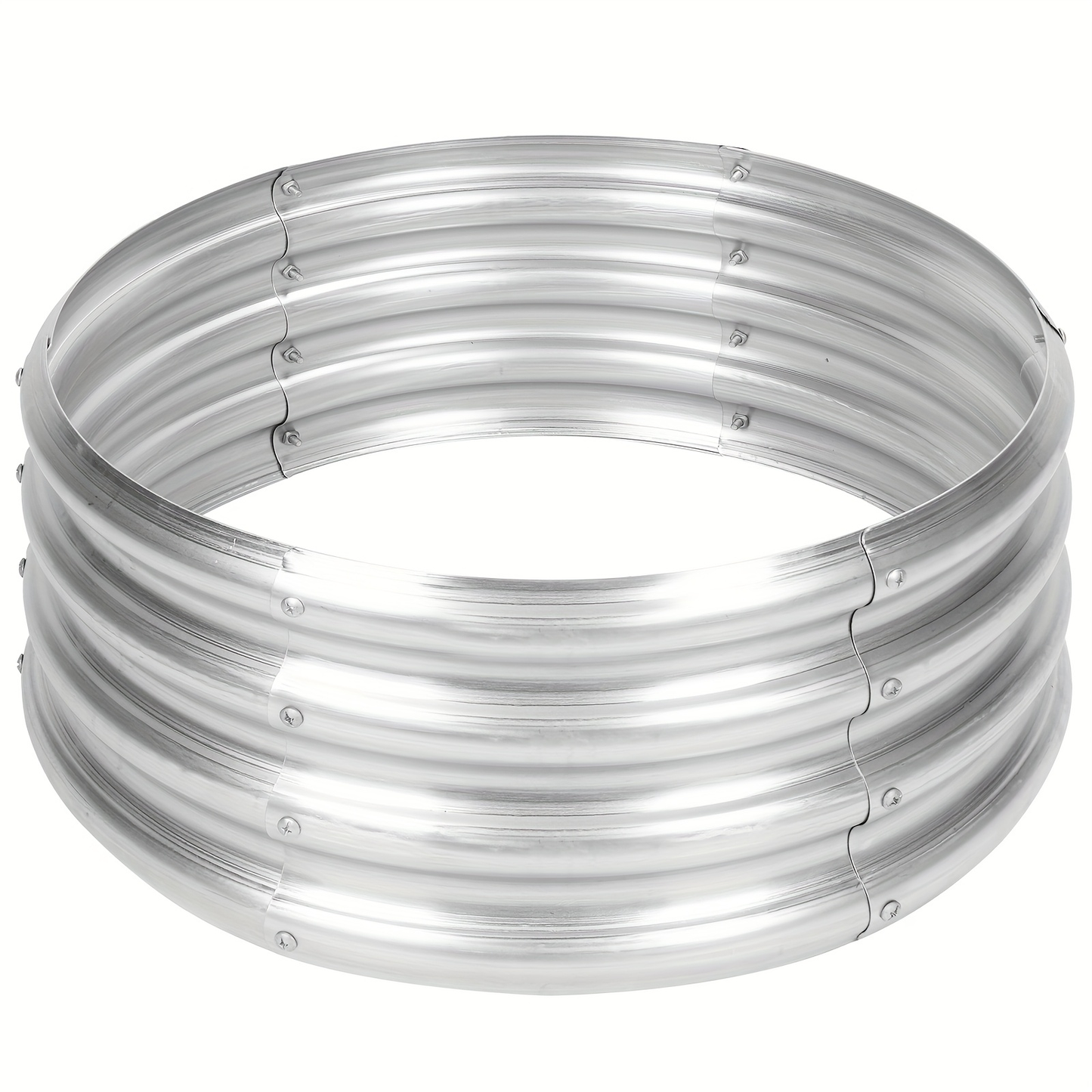 Galvanized Steel Fire Pit Ring Liner for Above Ground Wood Burning, Metal Firepit Insert for Backyard Camping Beach Park Outdoor Patio, 36/48/60 Inch
