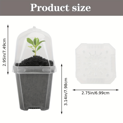 Clear Nursery Pots 3 Inch with Humidity Dome Lids 30pcs | Stackable Seed Starter Pots | Built-In Labels | Succulents Seedlings Cuttings Propagation