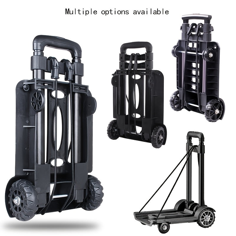 Folding Hand Truck Aluminum Alloy | Portable Trolley Cart for Shopping Moving Camping Travel with 2 or 4 Wheels