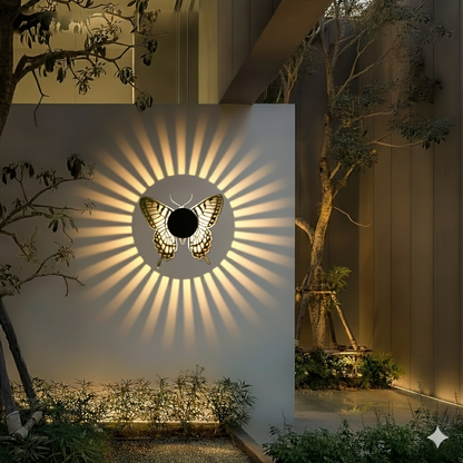 Solar Fence Lights Mandala Metal Lantern Outdoor Butterfly Garden Decor IP65 Waterproof Solar Powered Deck Step Wall Light for Patio Backyard Yard Xmas