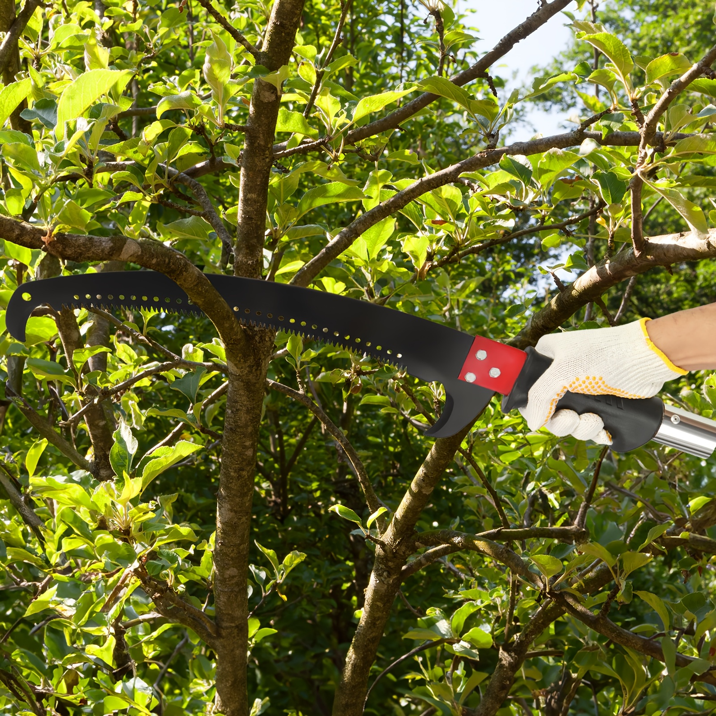 26FT Manual Pole Saw with Pruner & Bag – Extendable Tree Trimmer