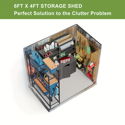 Metal Shed with Floor | Galvanized Steel Backyard Pool Bike Storage