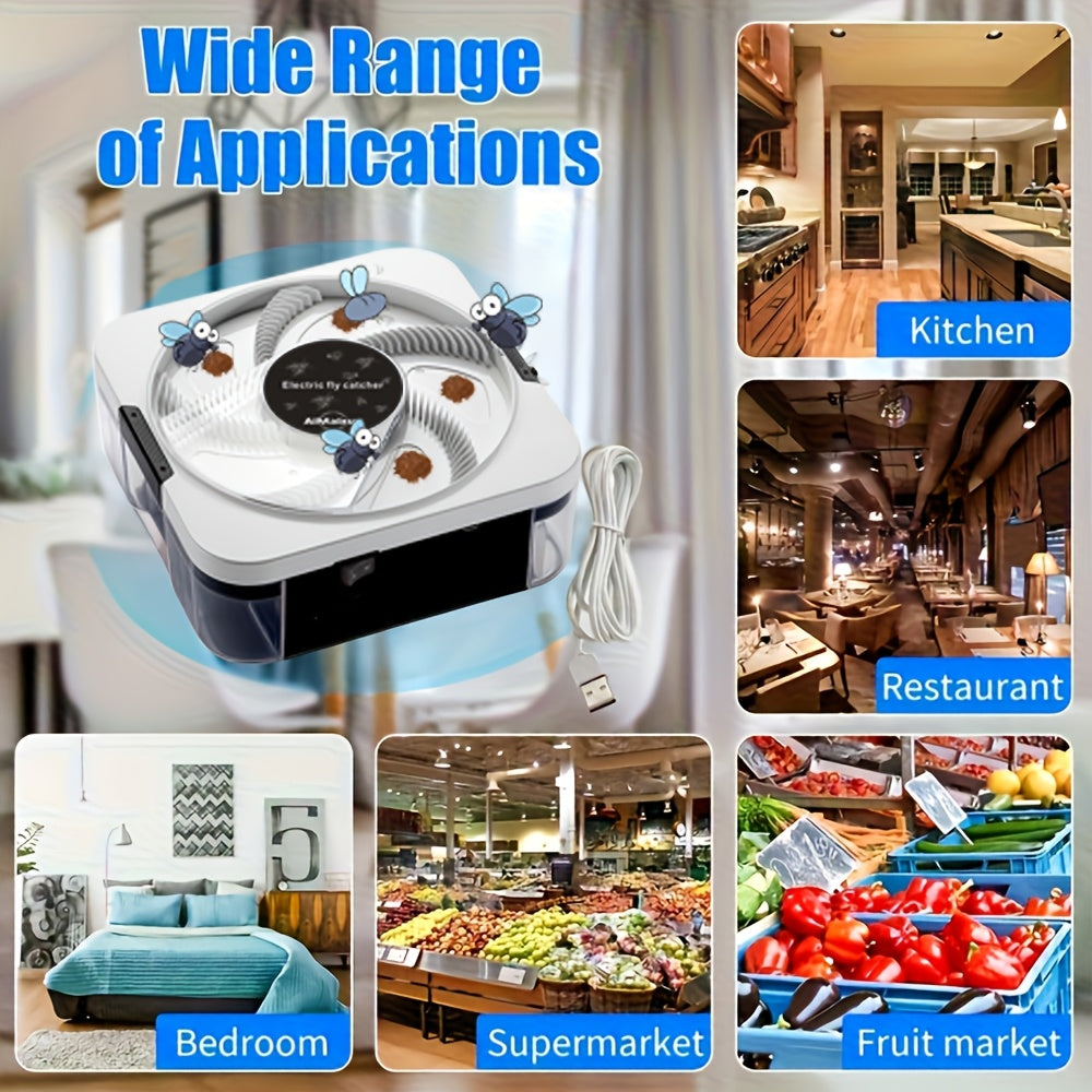 Fly Trap | Electric USB Rechargeable Indoor Kitchen Farm No Consumables