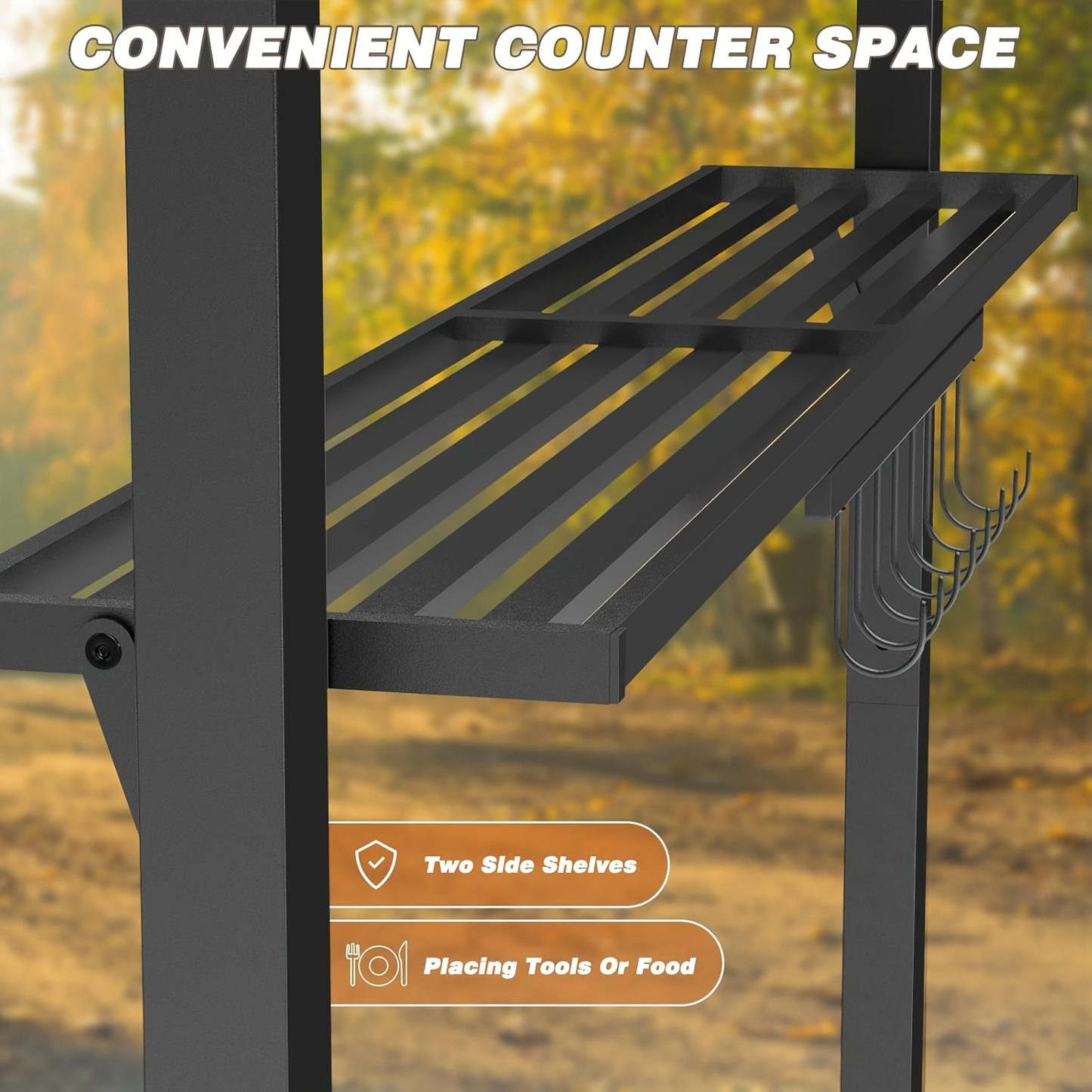 Outdoor Grill Gazebo Heavy-Duty Double-Tier BBQ Canopy UV-Resistant