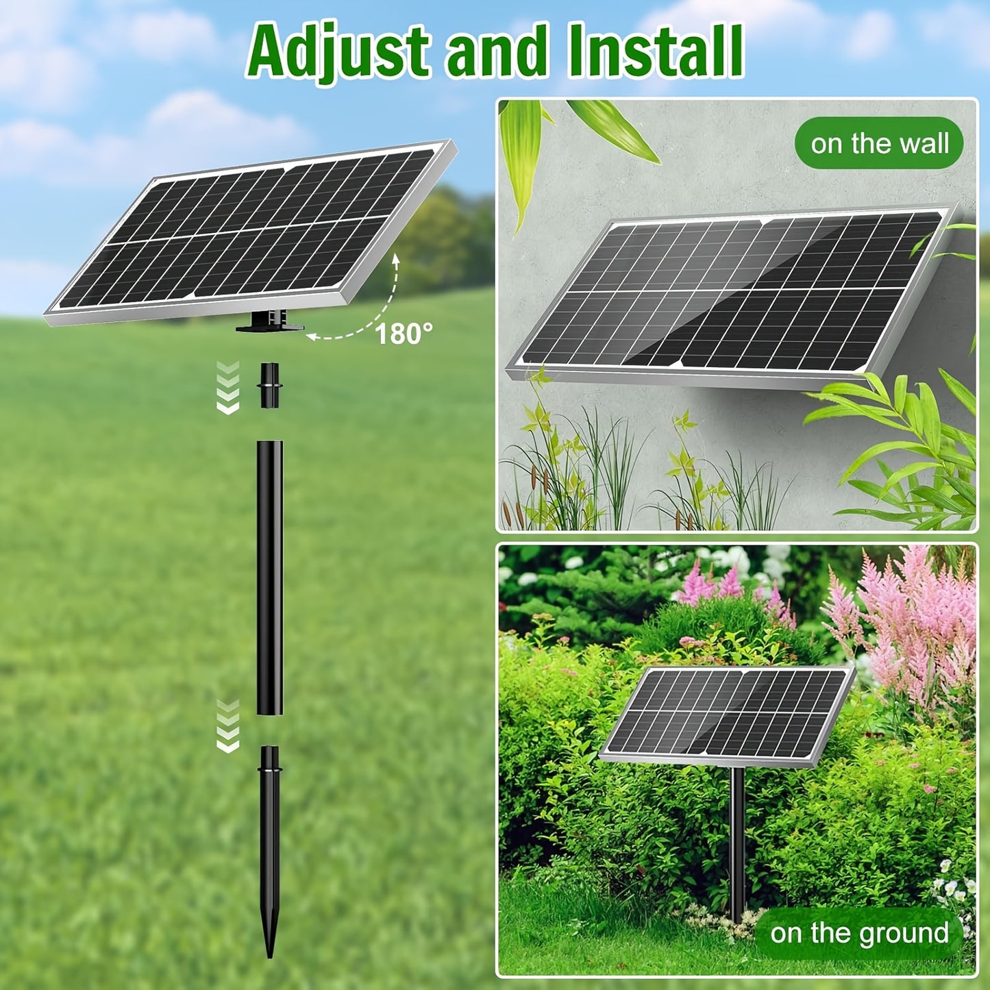 Solar Water Pump Kit Upgraded Glass Panel 15W/20W Bird Bath Pool