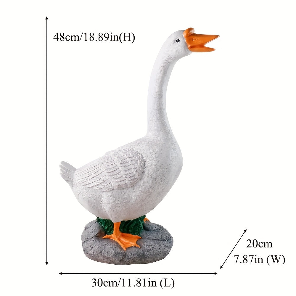 Goose Garden Statue 19 Inch Outdoor Rustic Animal Sculpture Lawn Patio Yard Art Decorative Figurine Holiday Gift