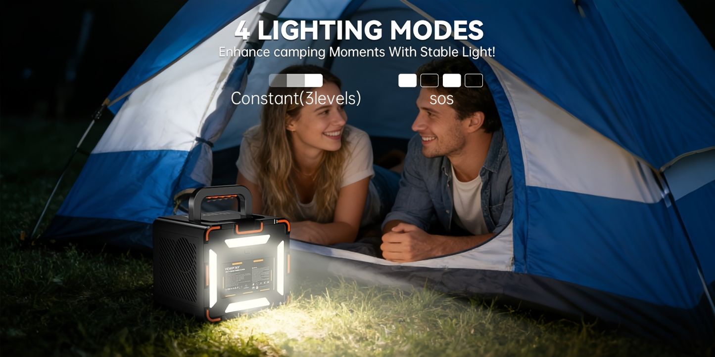 Outdoor Power Station 300W / 600W Fast Charging | 259Wh 599Wh Lithium Solar Generator AC DC USB | Camping Hunting Home Power Outage Backup