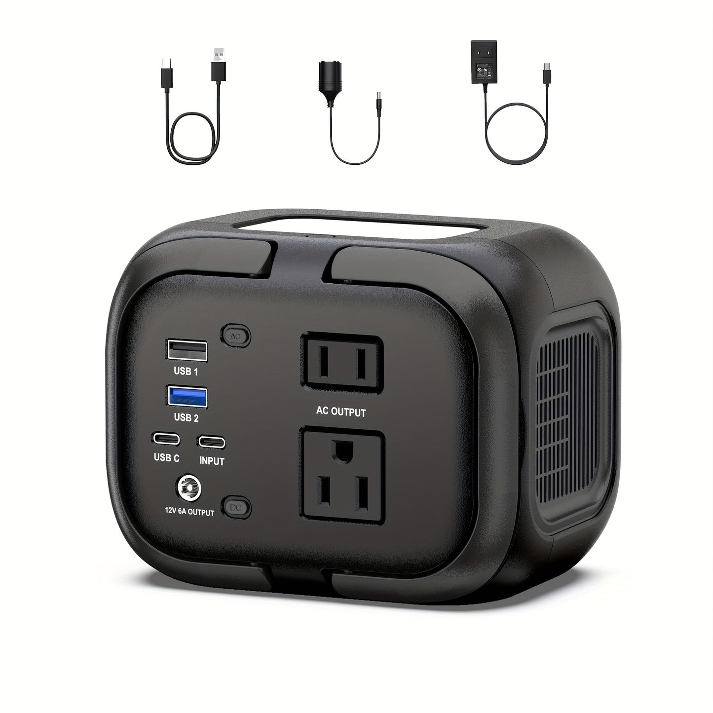 Portable Power Station 120W 97.68Wh Solar Generator with AC Outlet USB-A USB-C DC Output Battery Bank for Camping RV Home Emergency Backup