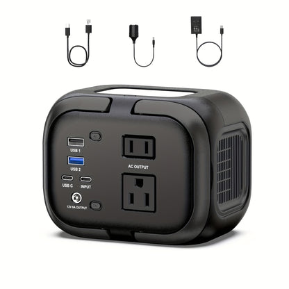 Portable Power Station 120W 97.68Wh Solar Generator with AC Outlet USB-A USB-C DC Output Battery Bank for Camping RV Home Emergency Backup
