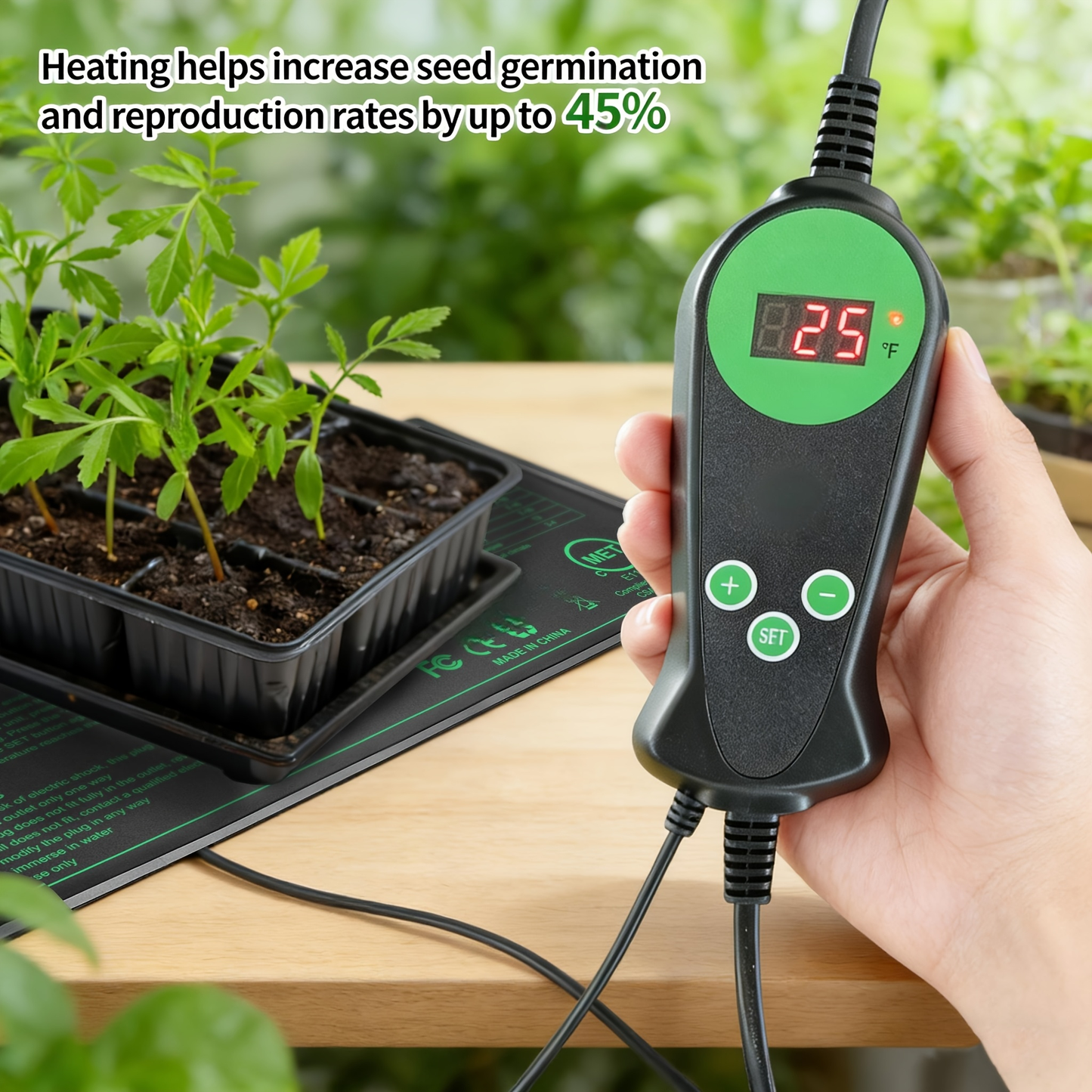 Seedling Heat Mat with Smart Thermostat Control | PVC Germination Heating Pad Accelerate Seed Sprouting Root Zone Warmth | Indoor Garden Greenhouse 2 or 4 Pack