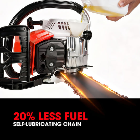 62CC Gas Chainsaw 20 Inch – 2-Stroke Engine, Anti-Vibration, Logging & Farm