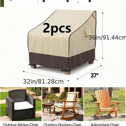 2-Pack Waterproof Patio Chair Covers for Adirondack & Rocking Chairs, 420D Heavy Duty Outdoor Furniture Covers, All-Weather UV & Moisture Protection