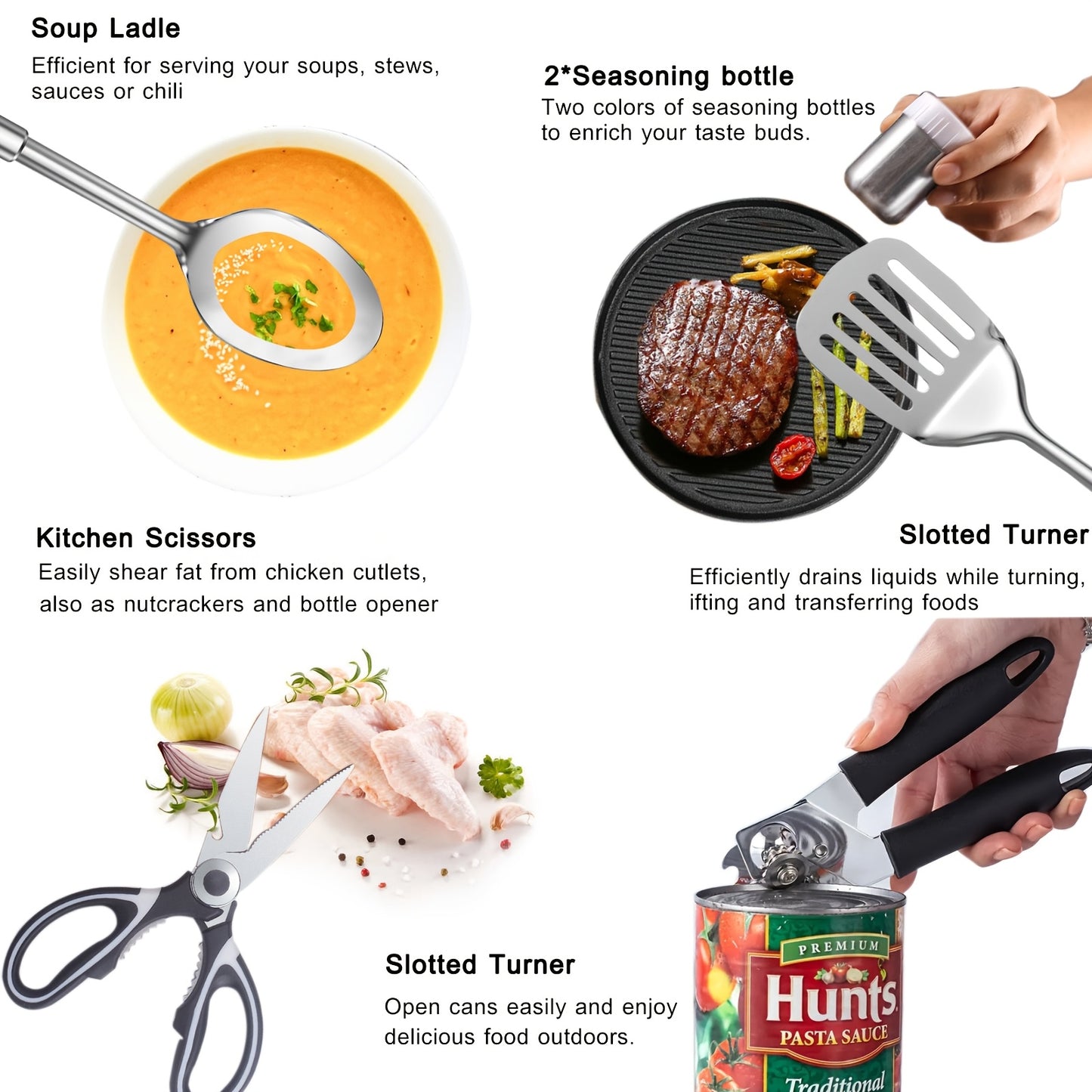 Camping Utensil Set 31-Piece Stainless Steel Cooking Kit with Organizer Bag – Food-Grade 304 Steel Portable Outdoor Kitchen Tools for Camping Hiking RV BBQ Picnic Travel