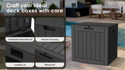 Deck Box Resin Heavy Duty 230LB Lockable | Patio Garden Pool Garage