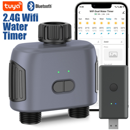 WiFi Sprinkler Timer Smart 2-Zone Irrigation System with App & Alexa Voice Control