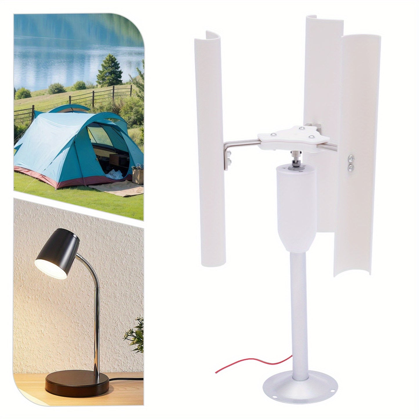 Wind Turbine Generator 30W Vertical Axis | 12V 3-Phase Permanent Magnet, Aluminum Alloy, Low Noise, Educational Teaching Model for Science Experiment, Office Decor