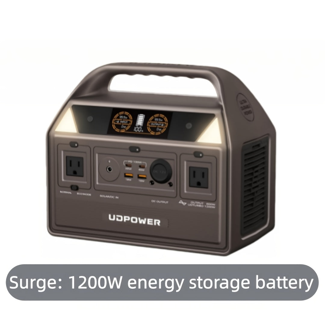 LiFePO4 Power Station 600W 595Wh Solar Generator 9 Outputs AC PD USB-C DC LED for Home Camping RV Travel Emergency Backup Off-Grid Power Supply