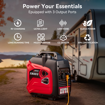 Inverter Generator Portable Ultra Quiet - 2500W/3600W/4000W/4500W, CO Auto Shutoff, ECO Mode, Parallel Ready, Clean Power THD<3% for Camping, RV, Home Backup, Yard & Lawn