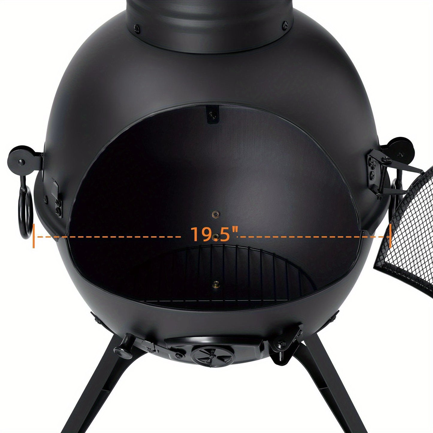 Cast Iron Chiminea 26 Inch Outdoor Patio Fireplace Wood Burning Fire Pit with Cover & Air Vent