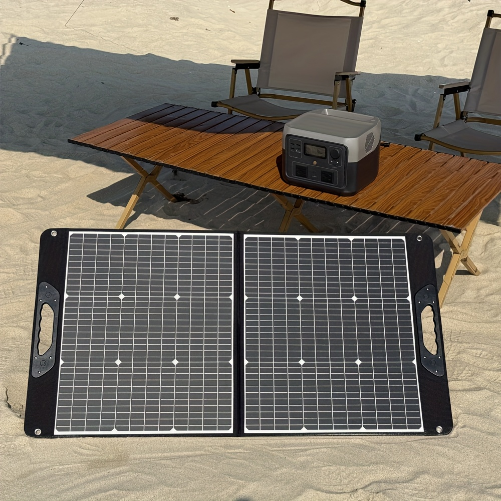 Foldable Solar Panel 200W 23.5% High Efficiency 20V Portable with 2 Brackets Solar Cable for Camping RV Power Station Off-Grid Emergency Power Outage