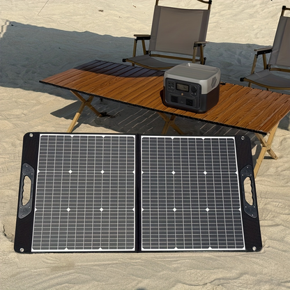 Foldable Solar Panel 200W 23.5% High Efficiency 20V Portable with 2 Brackets Solar Cable for Camping RV Power Station Off-Grid Emergency Power Outage