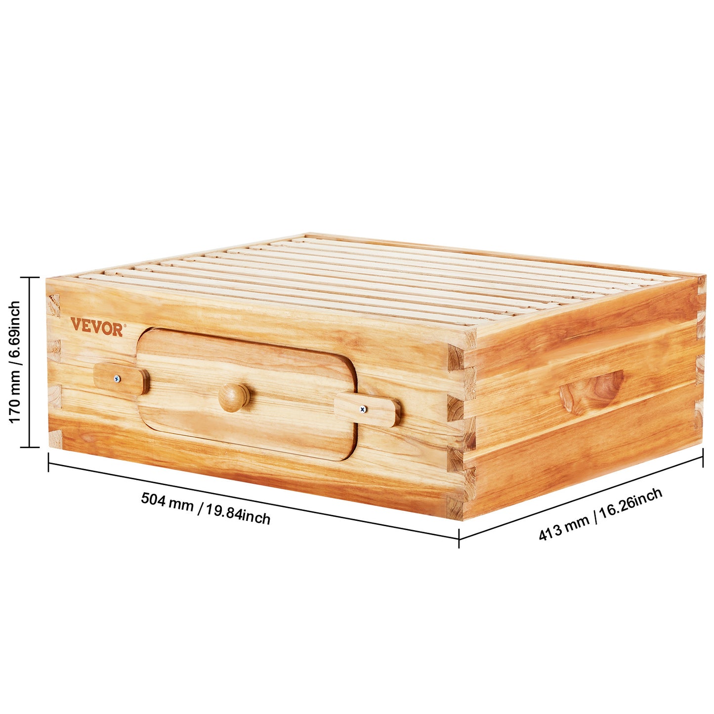Beehive Kit 10 Frame Cedar Wood Bee Hive with Transparent Windows & Beeswax Coating