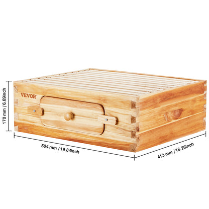 Beehive Kit 10 Frame Cedar Wood Bee Hive with Transparent Windows & Beeswax Coating