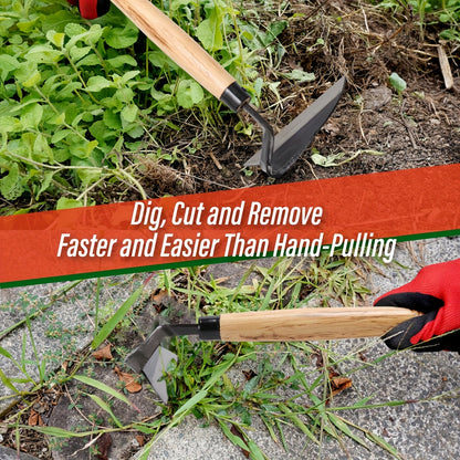 Garden Sickle | Japanese Weeding Hoe Sharp Bamboo Handle Soil Lawn