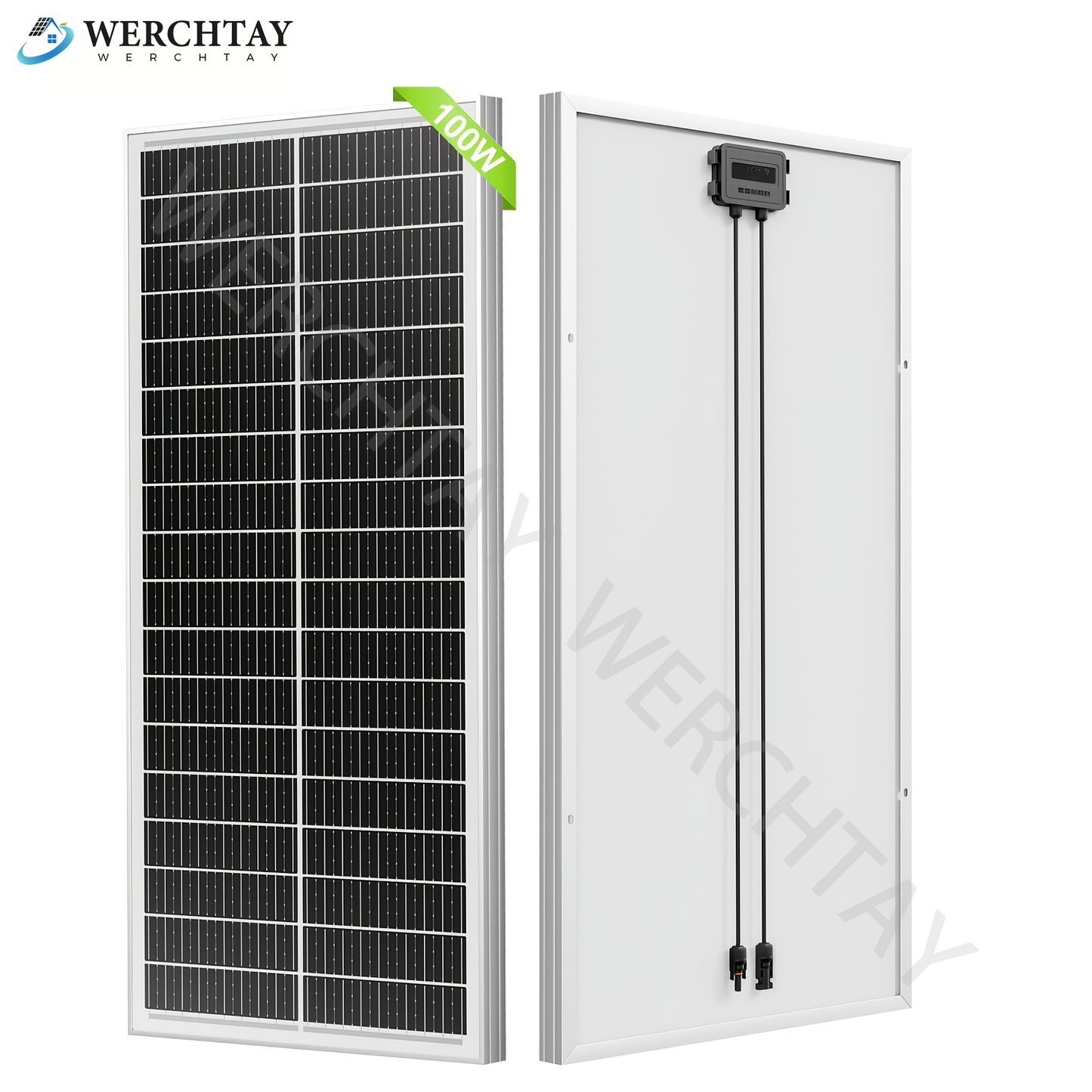 100W Solar Panel 12V High Efficiency Monocrystalline Photovoltaic Module for Off-Grid System RV Boat Home Commercial Street Hotel Shopping Mall Venue Power Generation
