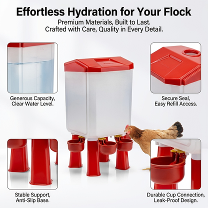 Automatic Chicken Waterer Float Ball 2 3 Gallon Feeder Combo Set