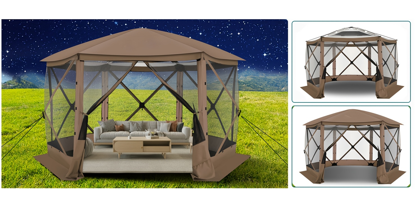 Pop-Up Canopy Tent 15ft Mosquito Net Screen House Waterproof UV50+