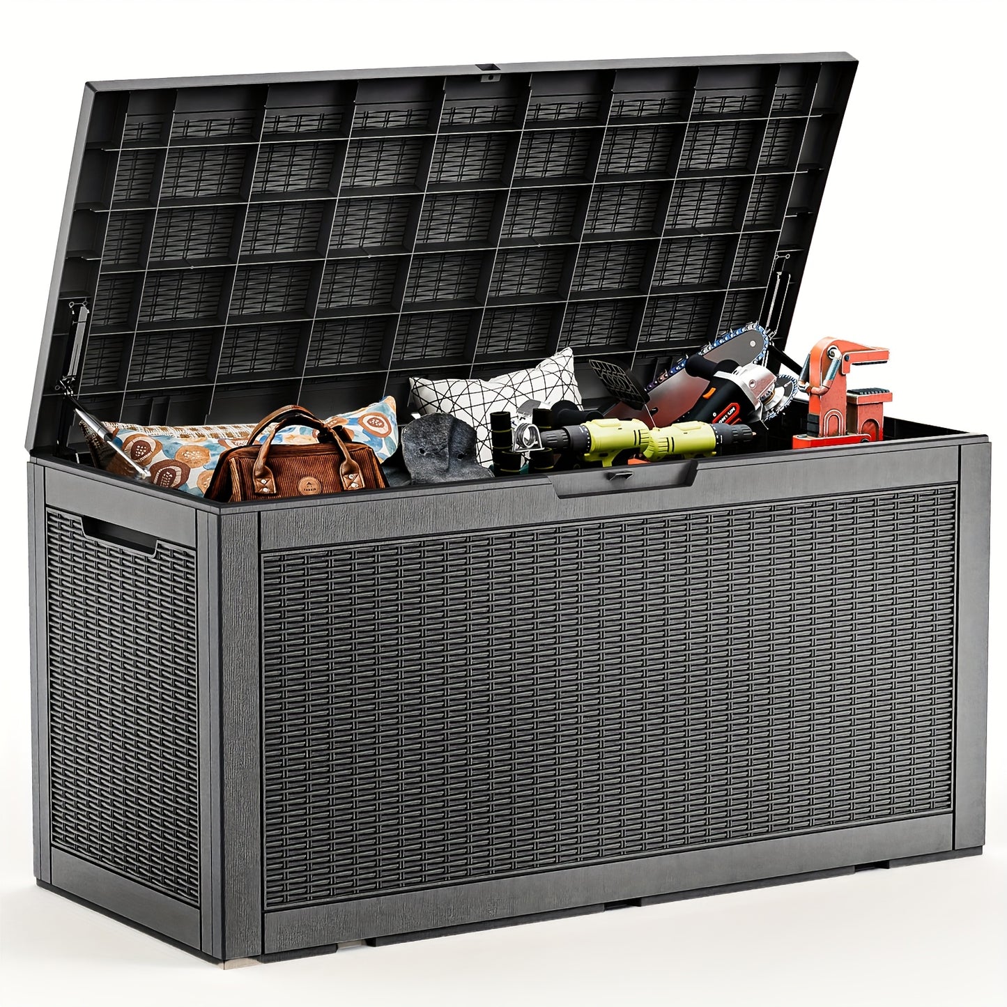 Deck Box 100 Gallon – Lockable Rattan Outdoor Storage
