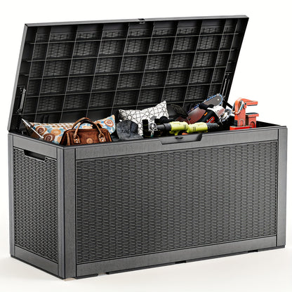 Deck Box 100 Gallon – Lockable Rattan Outdoor Storage