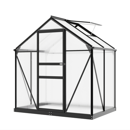Polycarbonate Greenhouse 6x4ft Walk-In with Aluminum Frame & Roof Ventilation | Durable Outdoor Garden Greenhouse Easy Assembly | Backyard Year-Round Growing
