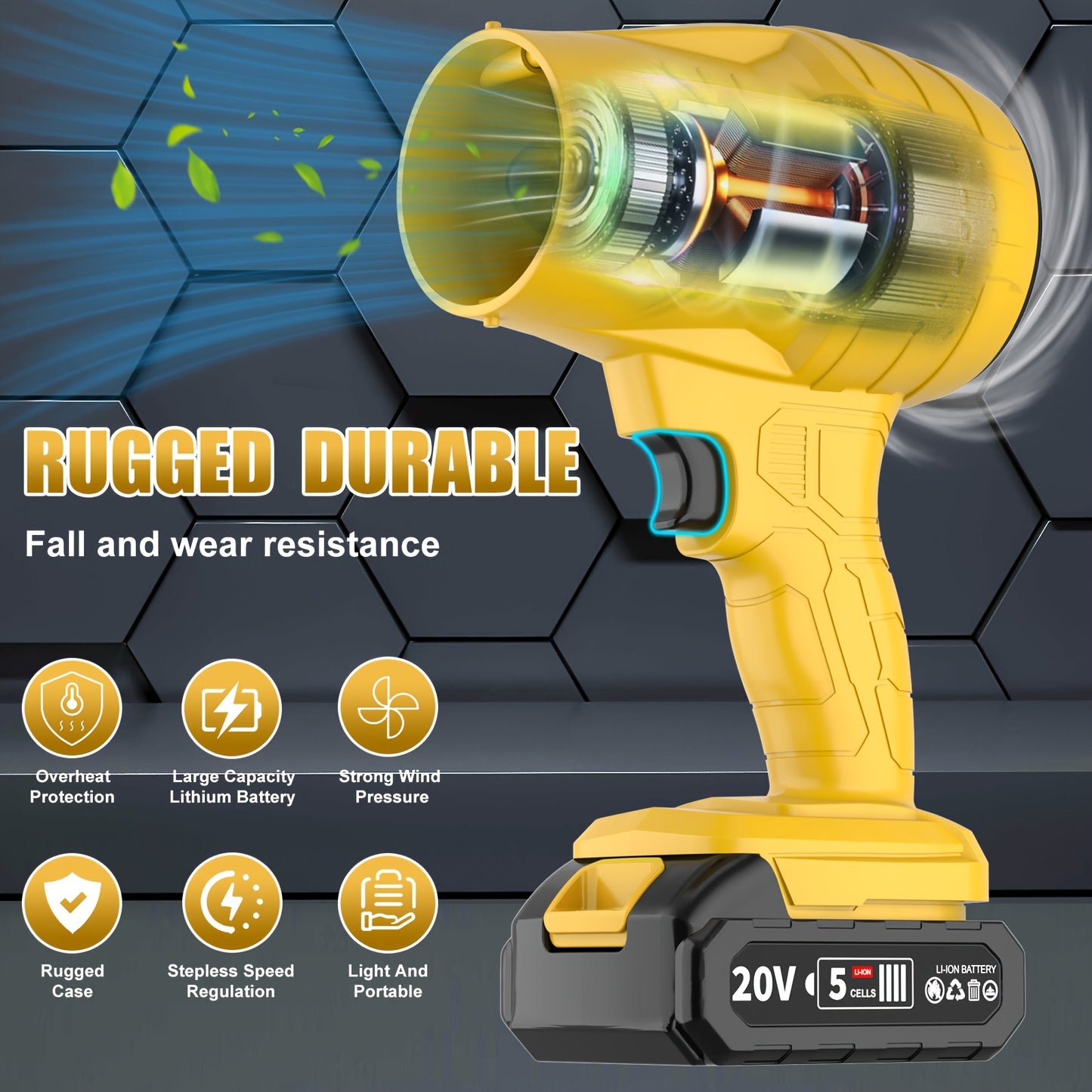 Cordless Air Blower | Electric Jet Dryer Car Snow Dust Leaf Blowing