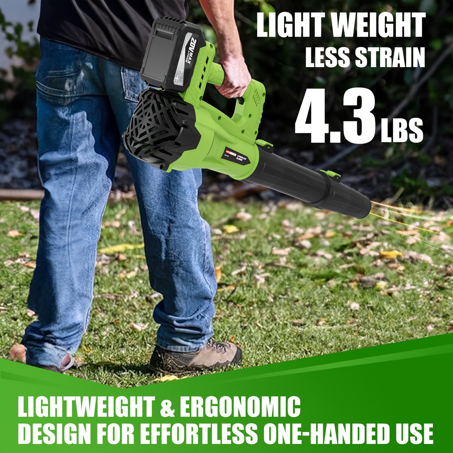 Cordless Leaf Blower | Battery Powered Lawn Yard Snow Pet Hair