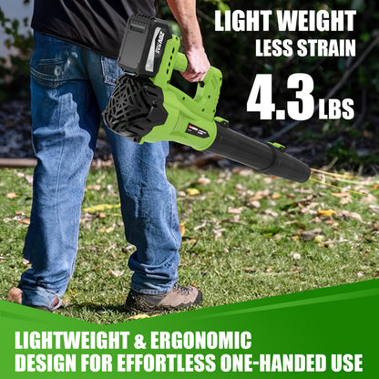 Cordless Leaf Blower | Battery Powered Lawn Yard Snow Pet Hair