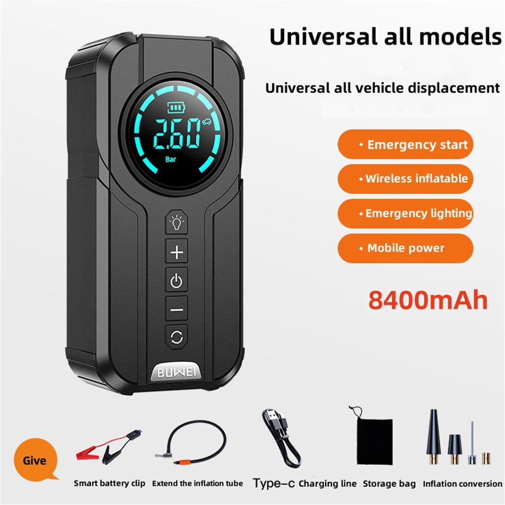 4-in-1 Car Jump Starter with Air Compressor, Power Bank & LED Flashlight – 1000A Peak Booster