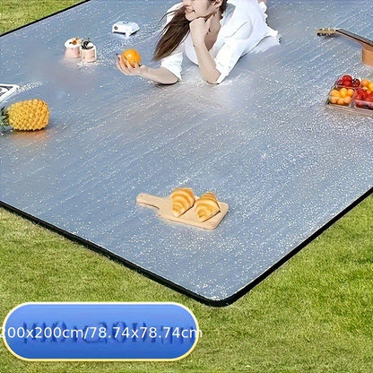 Camping Mat Extra Large 4 Person – Aluminum Foil EPE Foam Waterproof Picnic Blanket, Double-Sided Moisture-Proof Thermal Insulation Pad for Beach, Backyard & Outdoor
