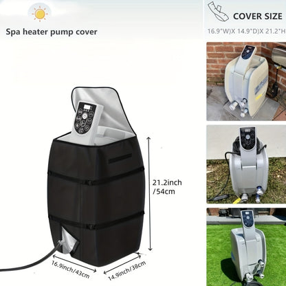 Hot Tub Pump Cover Insulated | Spa Heater Protector Outdoor Black