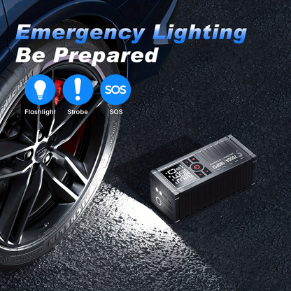 7000A Jump Starter 8-in-1 29800mAh with Air Compressor Tire Inflator SOS LED Flashlight Power Bank for 10L Gas 8.5L Diesel Cars Trucks RV Motorcycle Boat
