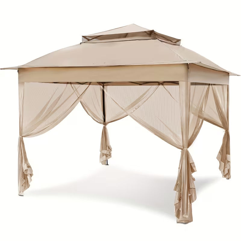 Instant Gazebo Tent 11x11 FT Mosquito Netting No Assembly Required