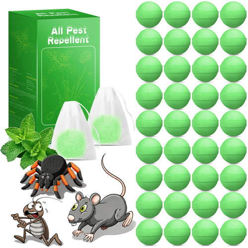 Peppermint Rodent Repellent Balls, Natural Mice Repellent Indoor Outdoor, Mouse Spider Ant Roach Repellent, Pest Control Balls for Home Garage Attic Kitchen