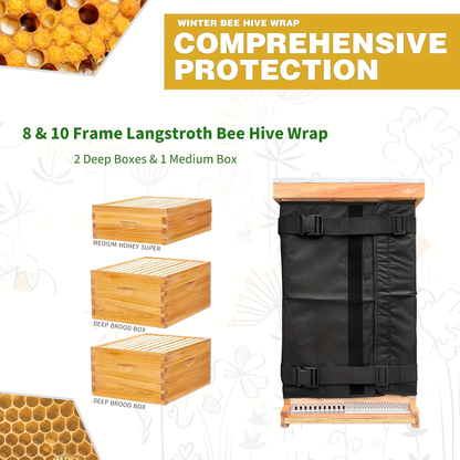 Beehive Insulation Wrap Winter Cover 600D Oxford 8 & 10 Frame