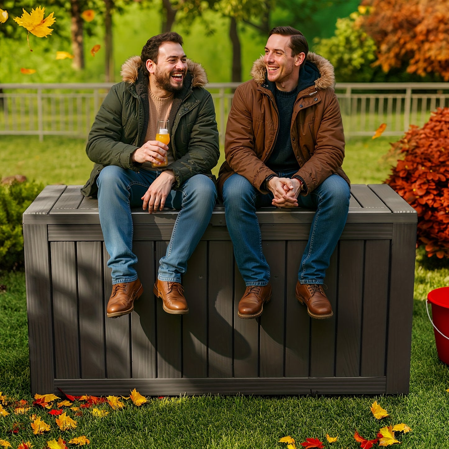 Deck Box Outdoor Storage Lockable Resin | Patio Garden Pool Cushions