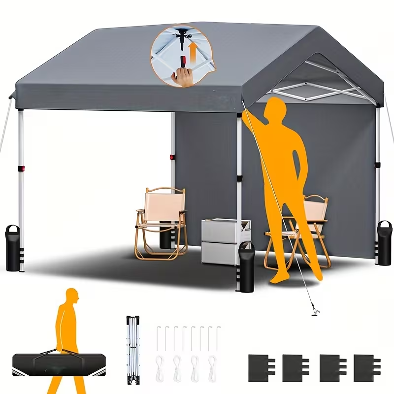 Pop Up Canopy Tent 10x10 FT 1-Key Center Lock 3 Heights Carry Bag