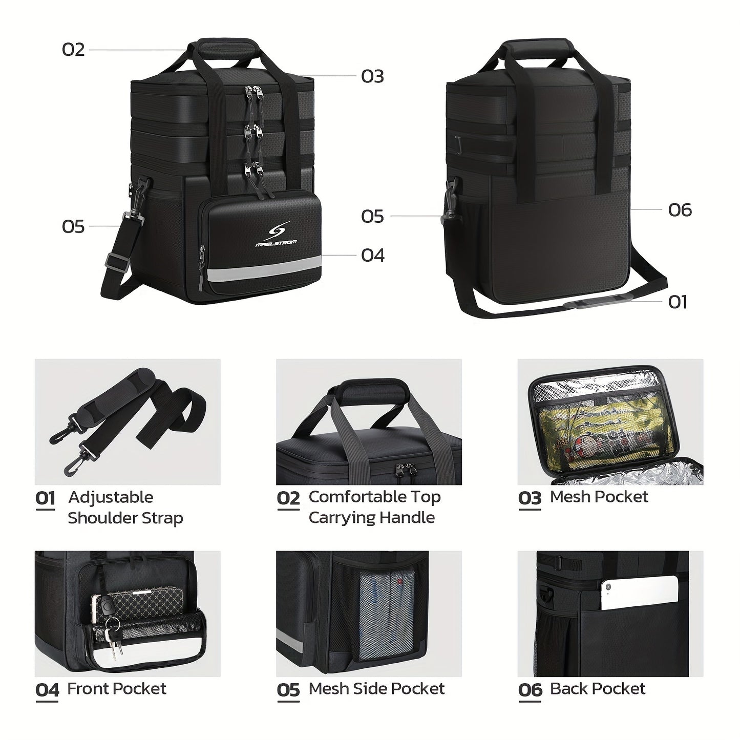 Insulated Lunch Bag | Leakproof Cooler Tote Work School Meal Prep