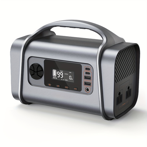 Solar Generator 296Wh Portable Power Station | 200W Output Peak 400W, 110V AC, 60W USB-C PD, LED Light, MPPT Solar Charging for Camping, RV, Travel, Home Backup