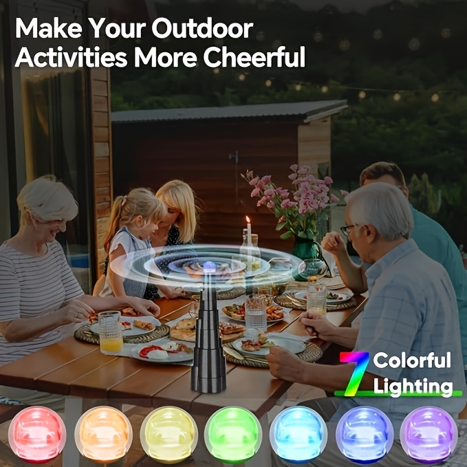 Fly Fan for Table 4 Pack - USB Rechargeable Fly Repellent Fan with LED Lights, Soft-Stop Blades, Portable Tabletop Fly Spinner for Outdoor Dining BBQ Camping Picnic