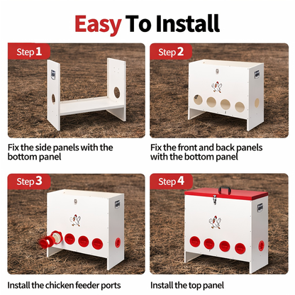 Gravity Chicken Feeder Stainless Steel 6 or 10 Port Rat-Proof